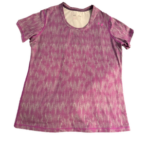 UNDER ARMOUR fitted size XL short sleeve pink gray athletic short sleeve shirt